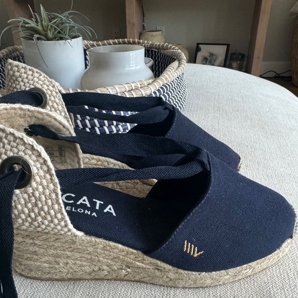 Viscata Handmade in Spain Blue Espadrilles Size 37 NEVER WORN